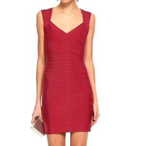 NWT Authentic Herve Leger Red Bandage Dress S
